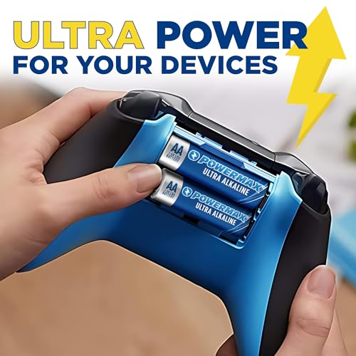 Powermax 24-Count AA Batteries. Ultra Long Lasting Alkaline Battery. 10-Year Shelf Life. Recloseable Packaging
