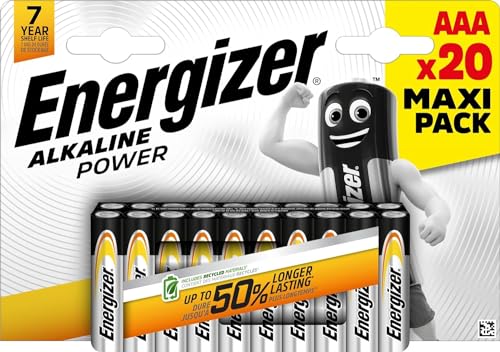 Energizer Alkaline Power – Pack of 20 Alkaline Batteries AAA/LR06