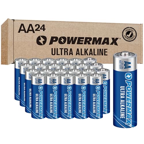 Powermax 24-Count AA Batteries. Ultra Long Lasting Alkaline Battery. 10-Year Shelf Life. Recloseable Packaging
